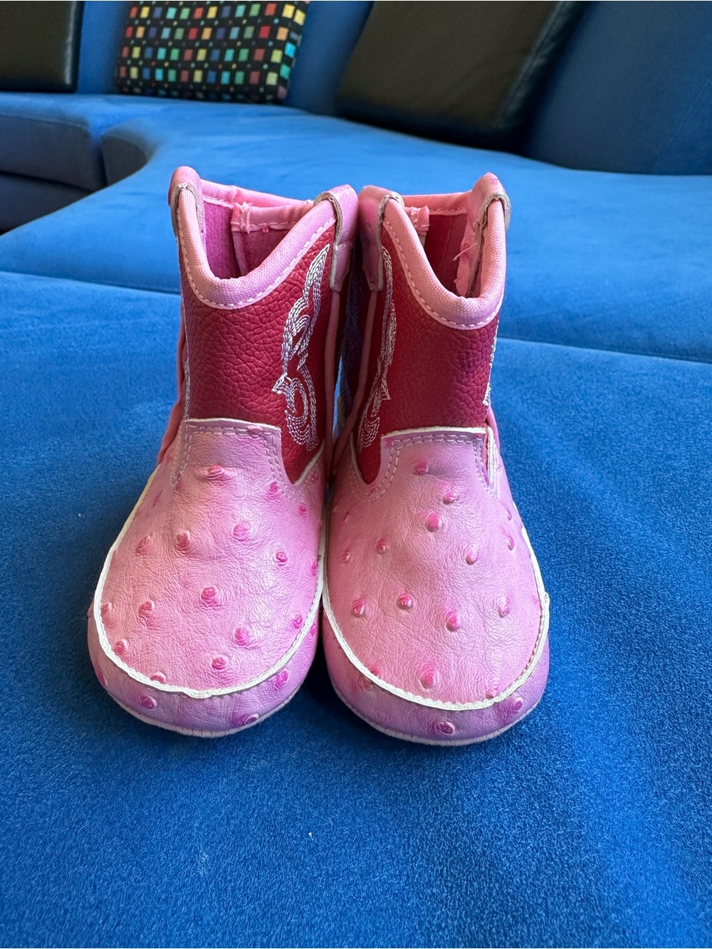 Pink Girls' Western Baby Boots - Cute Pull-On Toddler Shoes